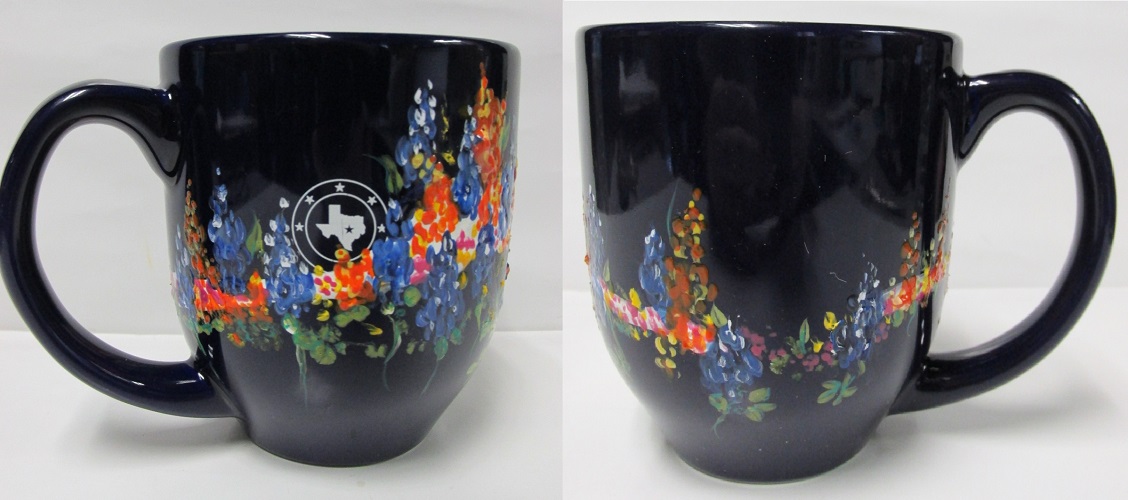 GALA Exclusive Coffee/Soup Mug - Cup<br>* Texas Wildflower Floral Design<br>(Click on picture-FULL DETAILS)